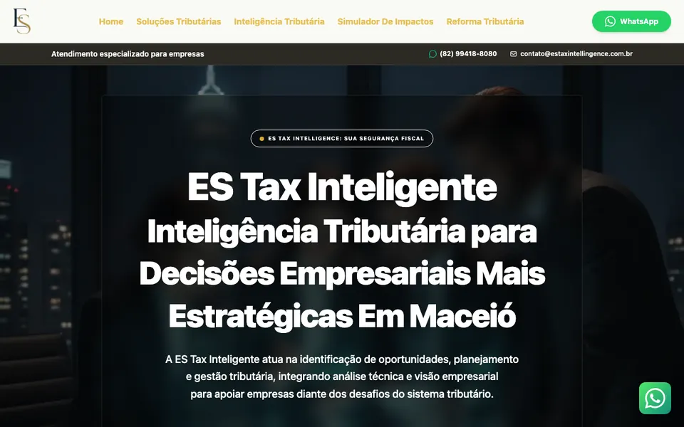 Site da ES Tax Intelligence, advocacia tributária